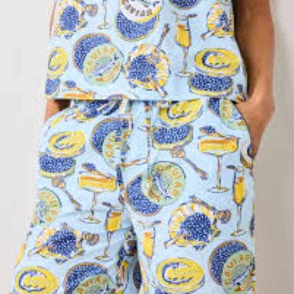 Printfresh Champagne & Caviar Cami Cropped Set /Size L - Picture 3 of 16